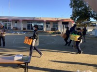 防災訓練グッズの運搬